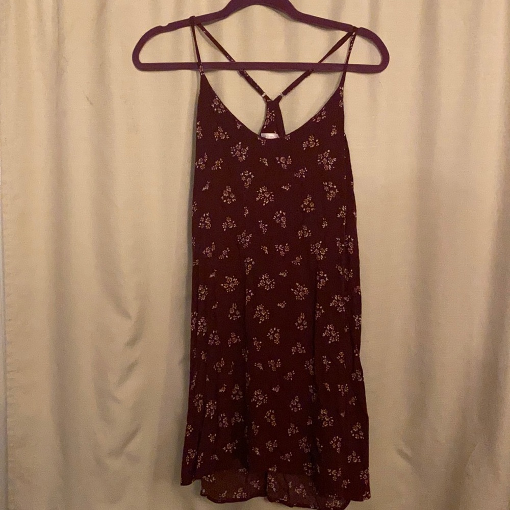 Burgundy floral dress